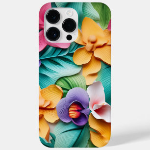 COQUE POUR POUR iPhone 14 PRO MAX FLEURS ORCHIDES 3-D JOLIMENT COLORÉES