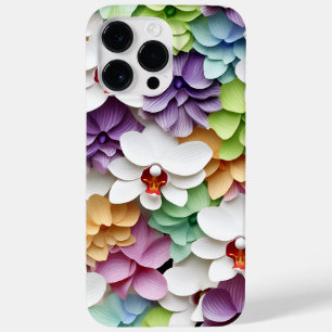 COQUE POUR POUR iPhone 14 PRO MAX FLEURS ORCHIDES 3-D JOLIMENT COLORÉES