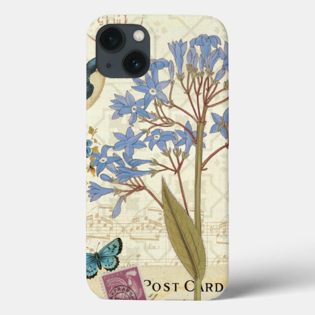 Coques Case-Mate iPhone Fleurs, papillons, et collage d'oiseau (Verso)