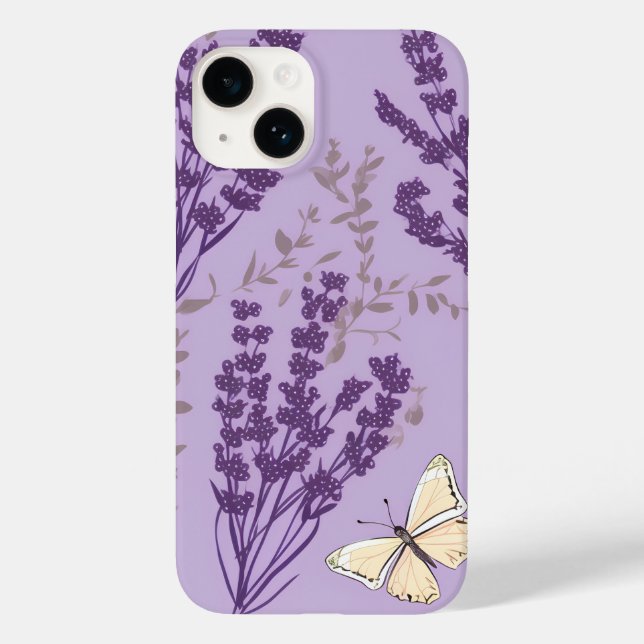 Coques Case-Mate iPhone Fleurs papillons et lavande (Verso)