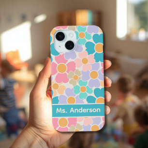 Coque Pour iPhone 15 Fleurs pastel personnalisées