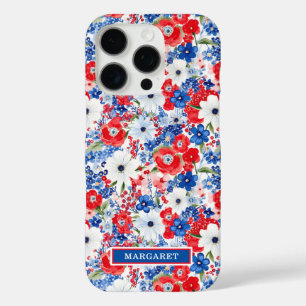 Coques iPhone 16 Pro Fleurs Patriotiques Monogrammées