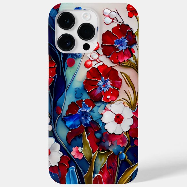 COQUES Case-Mate iPhone FLEURS PATRIOTIQUES ROUGE BLANC BLEU POPPY (Verso)