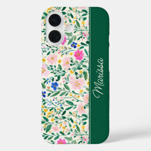 Coque Pour iPhone 16 Fleurs Personnalisées Colorées