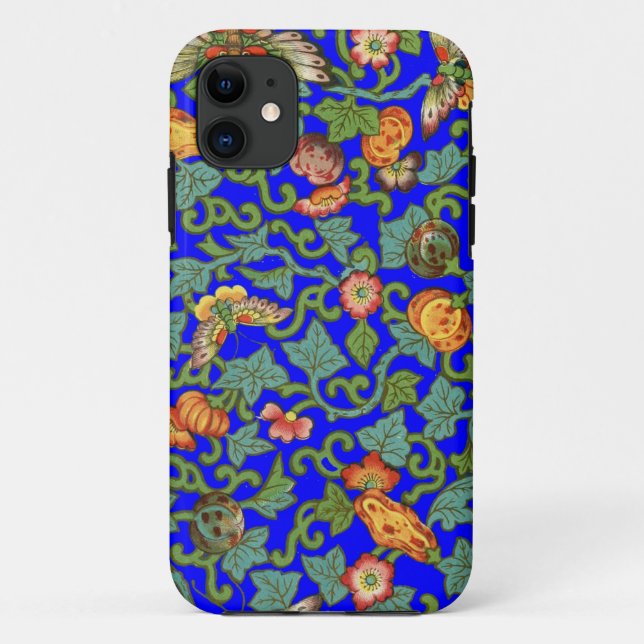 Coques Case-Mate iPhone Fleurs porcelaines chinoises d'époque et papillons (Dos)