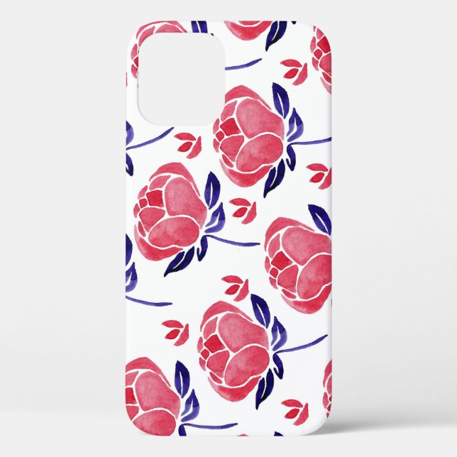 Coques Case-Mate iPhone Fleurs printanières, aquarelle motif sans couture. (Verso)