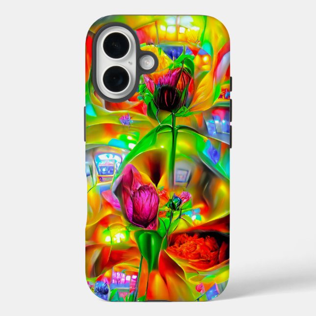 Coques Case-Mate iPhone Fleurs psychédéliques Abstraites (Verso)