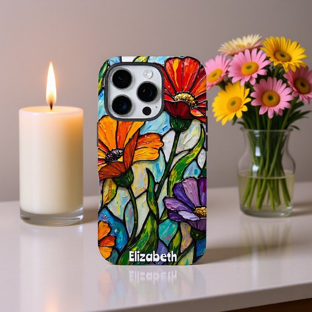 Coques Case-Mate iPhone Fleurs radiantes dans des panneaux de verre (Créateur téléchargé)