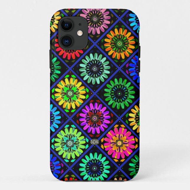 Coques Case-Mate iPhone Fleurs radieuses abstraites avec floraisons surréa (Dos)