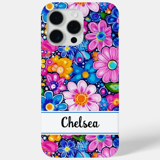 Coques Case-Mate iPhone Fleurs Rétro Groovy Personnalisées (Verso)