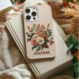 Coque Pour iPhone 14 Pro Fleurs rétro personnalisées Hawthorn iPhone 14 Tou