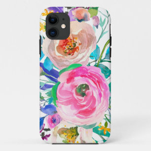Coques Pour iPhone Fleurs Romantiques Rose Et Beige