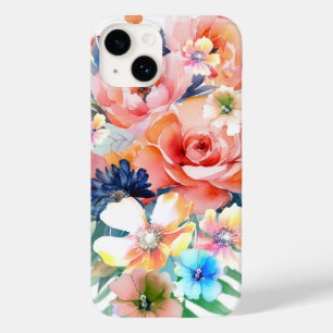 Coque Pour iPhone 14 Fleurs roses à l'aquarelle