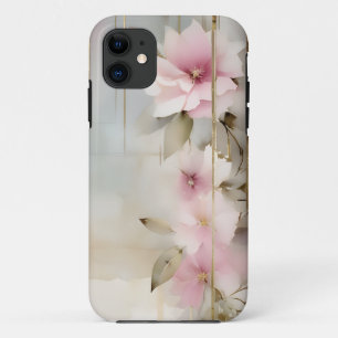 Case-Mate iPhone Case Fleurs roses Abstraites avec flux or