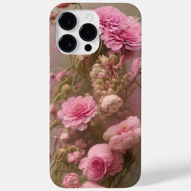 COQUES Case-Mate iPhone FLEURS ROSES ANCIENNES DE COULEUR D'EAU (Verso)
