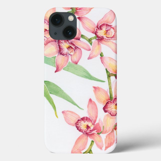 Coques Case-Mate iPhone Fleurs roses d'aquarelle (Verso)