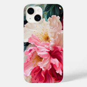 Coque Pour iPhone 14 Fleurs roses et feuille