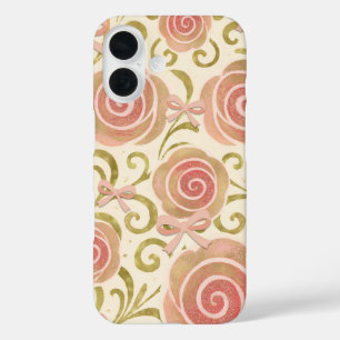 Coque Pour iPhone 16 Fleurs roses et or avec des roses de princesse à r
