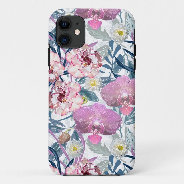 Coques Case-Mate iPhone Fleurs roses et orchidées. (Dos)