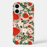 Fleurs roses et rouges de fraise mignonnes