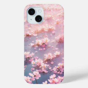 Coque Pour iPhone 15 Fleurs roses éthérées flottantes sur l'eau