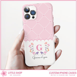 Coque Pour iPhone 16 Fleurs roses personnalisées