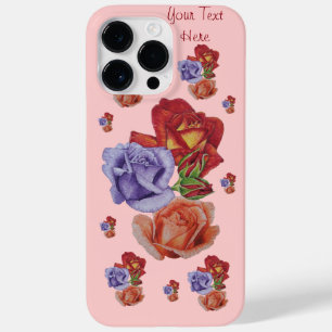 Coque Pour Pour iPhone 14 Pro Max fleurs roses rouges et bourgeons roses fleurs flor