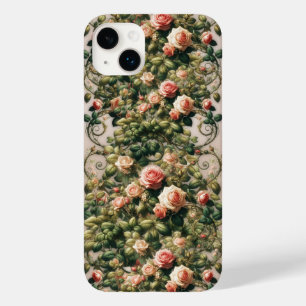 Coque Pour iPhone 14 Plus Fleurs Roses Vignes Rosées Shabby Chic