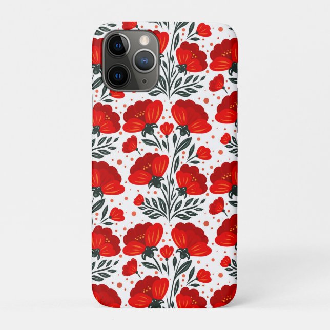Coques Case-Mate iPhone Fleurs rouges (Dos)