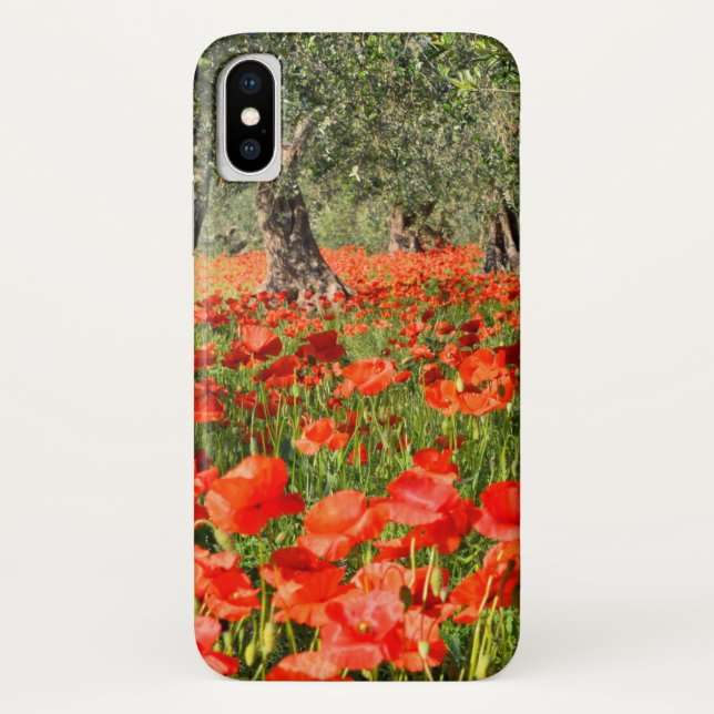 Coques Case-Mate iPhone Fleurs rouges de pavot sous de vieux oliviers (Dos)
