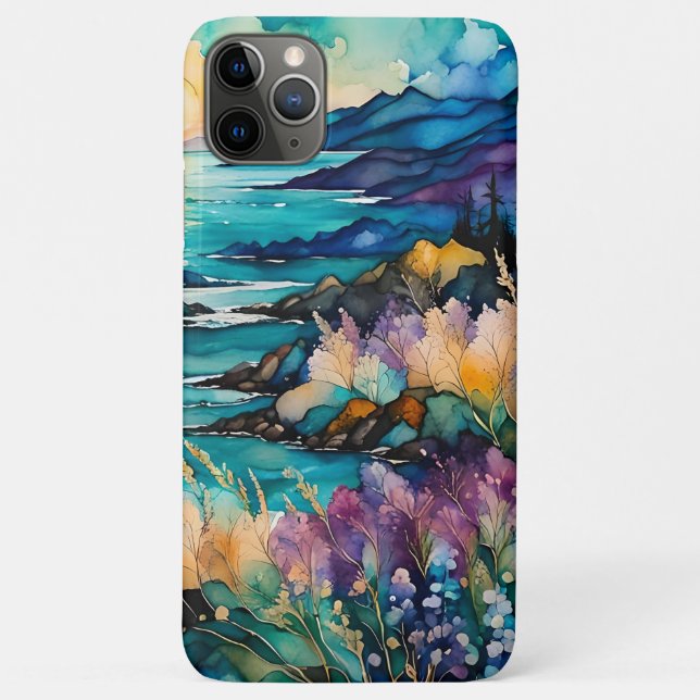 Coques Case-Mate iPhone Fleurs sauvages de Sunset Mountain sur l'eau (Dos)