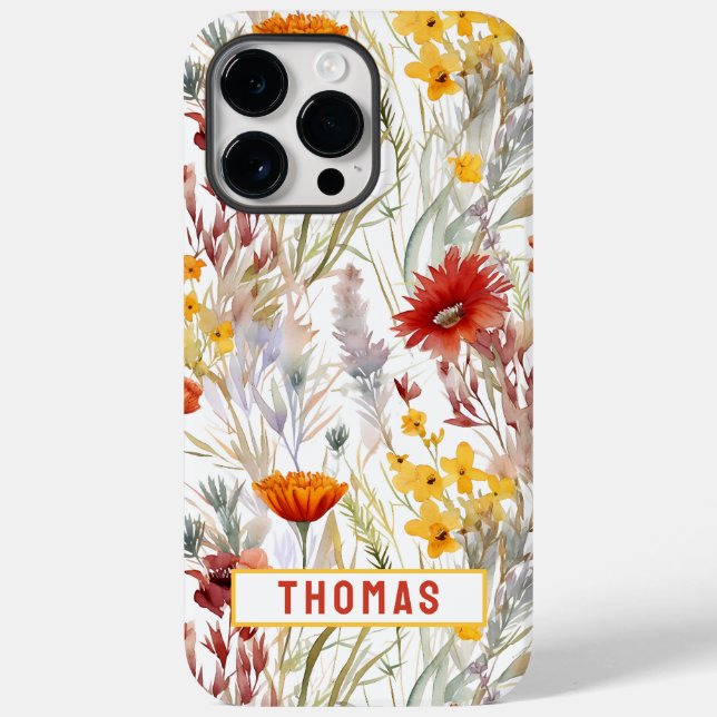 Coques Case-Mate iPhone Fleurs sauvages du désert viant Nom Customisé Nom  (Verso)