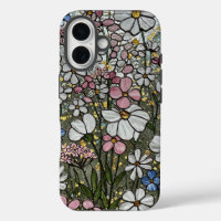 Fleurs sauvages en or rose blanc effet verre