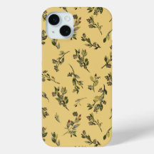 Fleurs sauvages florales jetées sur fond jaune jon