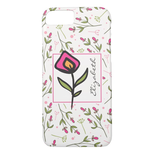 Coques Case-Mate iPhone Fleurs sauvages - Pétales roses et orange Personna (Dos)