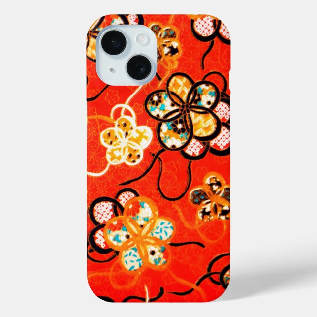 COQUES Case-Mate iPhone FLEURS STYLISÉES, RIBBONS BLANCS NOIRS ROUGE CLAIR (Verso)