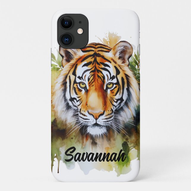 Coques Case-Mate iPhone Fleurs Tiger Pastel Safari Aquarelle Savannah (Dos)