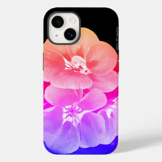 Coque Pour iPhone 14 Fleurs tropicales stylisées arc-en-ciel