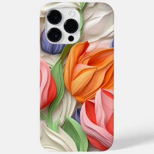 COQUE POUR POUR iPhone 14 PRO MAX FLEURS TULIP 3-D COLORÉES