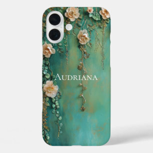 Coques iPhone 16 Plus Fleurs Turquoises rousses romantiques roses
