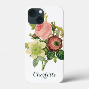 Case-Mate iPhone Case Fleurs Vintage, Anémones Roses Clématites par Redo
