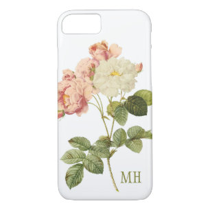 Coques Pour iPhone Fleurs vintages casques de téléphone monogramme pe