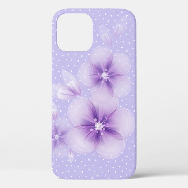 Coques Case-Mate iPhone Fleurs violettes sur les points d'épingle Coque-co (Verso)