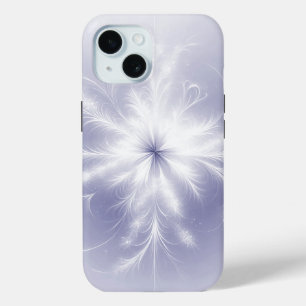 Coque Pour iPhone 15 Flocon De Neige Fractale Sur Violet