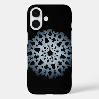 Coque Pour iPhone 16 Flocon de neige (noir)