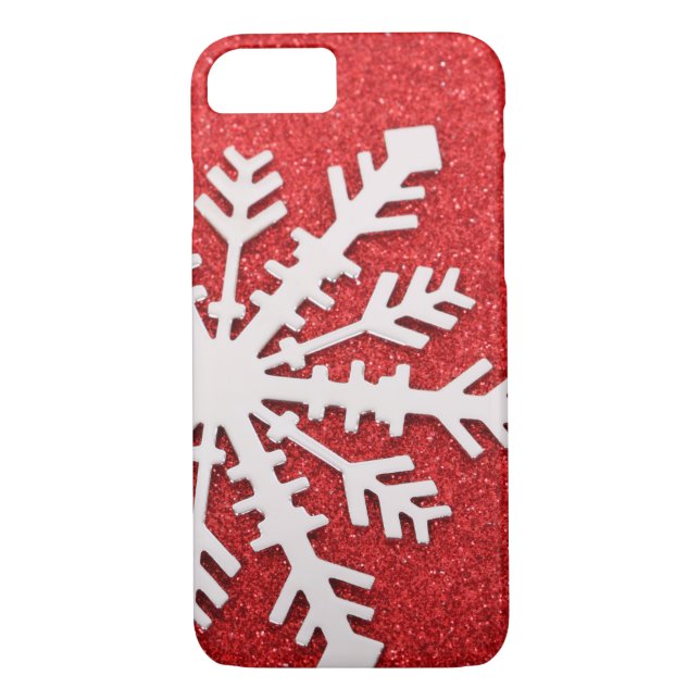 Coques Case-Mate iPhone Flocon de neige rouge d'étincelles de Noël de (Dos)