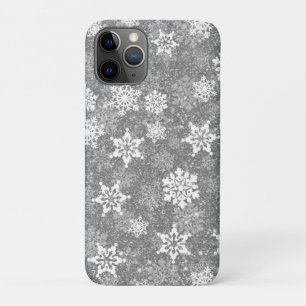 Case-Mate iPhone Case Flocons Blancs Gris Luxueux Noël Élégant