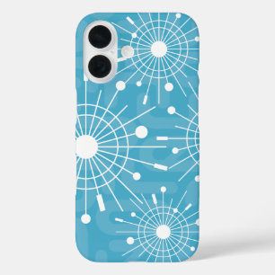 Coque Pour iPhone 16 Flocons de neige de Noël Atomiques Modernité du Mi
