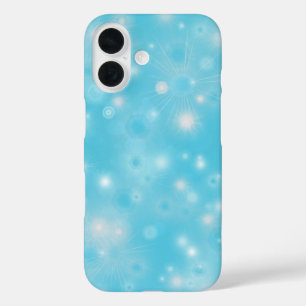 Coques iPhone 16 Flocons de neige simples blancs lumineux sur fond 