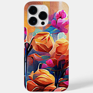 Coque Pour Pour iPhone 14 Pro Max Floral Abstract Art Orange Red Blue Flowers